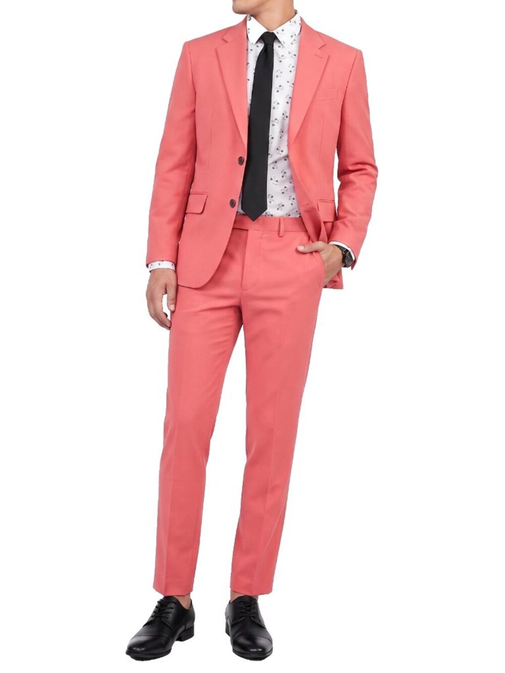 Express Slim Fit Suit Pink Wool Blend 38S 31x30 NWT